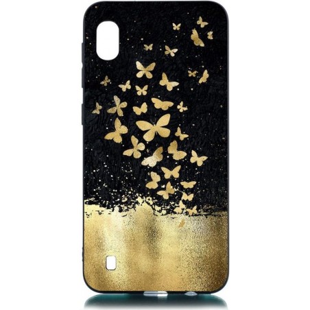 Samsung Galaxy A10 TPU Hoesje met Gouden Vlinder Print