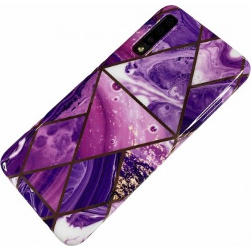 Samsung Galaxy A41 - Silicone dun hoesje Jess triangle paars