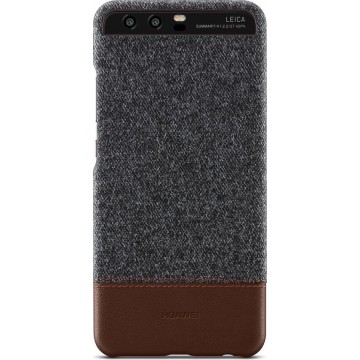 Huawei cover - donker grijs/bruin leder - voor Huawei P10