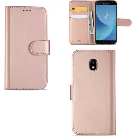 Samsung Galaxy J3 2017 Wallet Book Case Hoesje Rose met Opbergvakjes