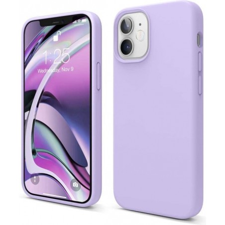 iPhone 12 Mini Hoesje Nano Siliconen Backcover - Soft TPU case met micro fiber - Lila