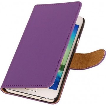Paars Effen Booktype Samsung Galaxy A3 2016 Wallet Cover Hoesje