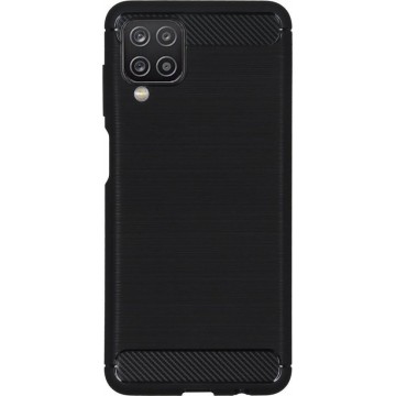 Brushed Backcover Samsung Galaxy A12 hoesje - Zwart