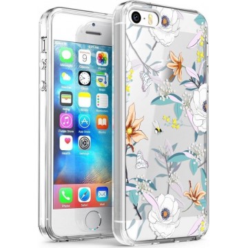 iMoshion Design voor de iPhone 5 / 5s / SE hoesje - Bloem - Wit
