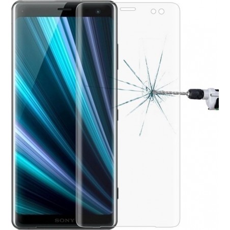 0.3mm 9H oppervlaktehardheid 3D gebogen rand Volledig scherm Gehard glasfilm voor Sony Xperia XZ3 (transparant)