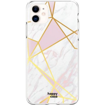 HappyCase Apple iPhone 11 Hoesje Flexibel TPU Roze Marmer Print