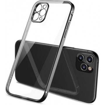 iPhone 11 Pro Max vierkante metallic case - zwart