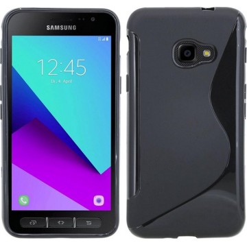 Samsung Galaxy Xcover 4 Hoesje - Samsung Galaxy Xcover 4s Hoesje - Siliconen Zwart S-line TPU Case