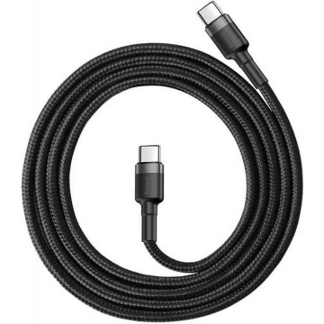 Baseus Geweven Nylon USB-C naar USB-C Fast Charge Kabel 1M - Grijs - 3A Max