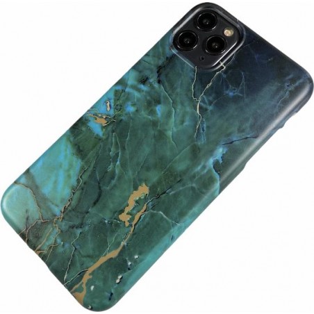 Apple iPhone 7 Plus / 8 Plus - Silicone marmer zacht hoesje Kate groen