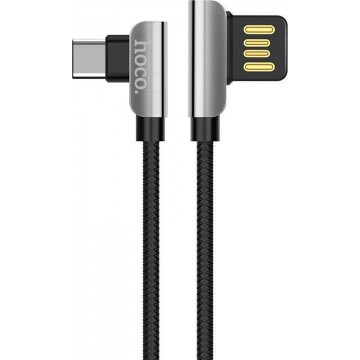 Premium  USB-C Oplaadkabel - 1.2 meter - Stevig Tweezijdig USB Kabel Type-C - Zwart - Hoco U42
