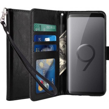 Samsung Galaxy S9 + (Plus) Portmeonnee hoesje / book style case Zwart