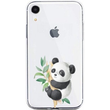 Apple Iphone XR Siliconen telefoonhoesje transparant Panda