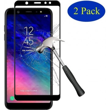 2 Pack Samsung Galaxy A6 (2018) Screenprotector Glazen Gehard  Full Cover Volledig Beeld Tempered Glass