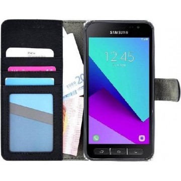 Samsung Galaxy Xcover 4 Wallet bookcase zwart portemonneestijl telefoonhoesje