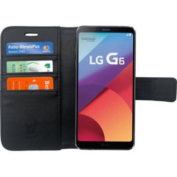 Hoesje voor LG G6 Book Case Portemonnee - Cover voor 3 Pasjes Zwart