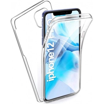 iPhone 12 / 12 Pro Hoesje - Dual 360° Cover 2 in 1 (Voor en Achter) Transparant
