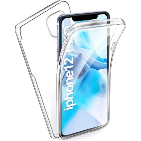 iPhone 12 / 12 Pro Hoesje - Dual 360° Cover 2 in 1 (Voor en Achter) Transparant