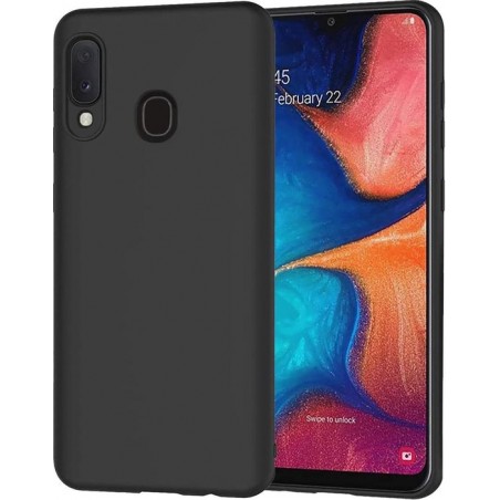 Samsung Galaxy A20e Hoesje Case Siliconen Hoes Back Cover Zwart