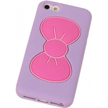 Vlinder Telefoonstandaard Case TPU iPhone 5/5S Paars - Back Cover Case Wallet Hoesje