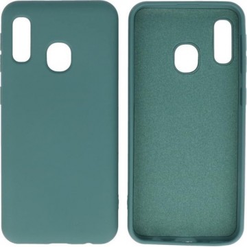 Fashion Color Backcover Hoesje voor Samsung Galaxy A20e Donker Groen