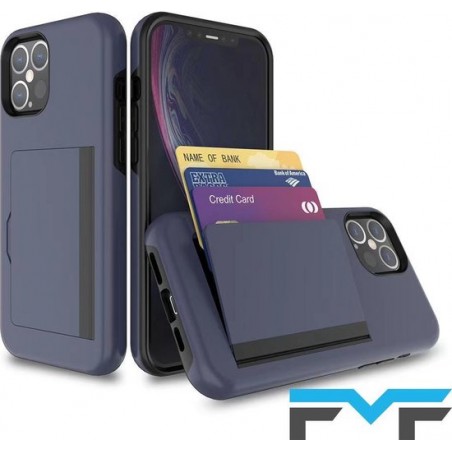 FMF - telefoonhoesje - creditcardhouder - iphone 11 - creditcard hoesje - Donkerblauw