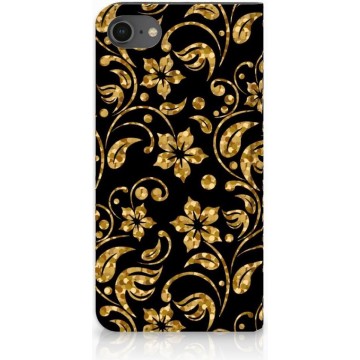 Wallet Case iPhone SE (2020) | 7/8 Hoesje Gouden Bloemen