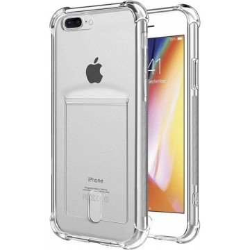 YPCd® Apple iPhone 7 Plus - 8 Plus Pasjeshouder - Shock Case Transparant
