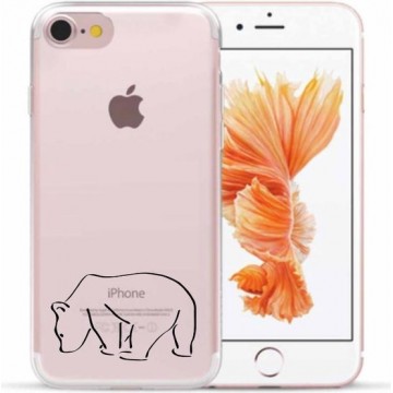 Apple Iphone 7 / 8 / SE2020 Transparant siliconen hoesje (ijsbeer)