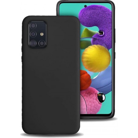 Samsung Galaxy A51 Hoesje Zwart Siliconen Case Hoes