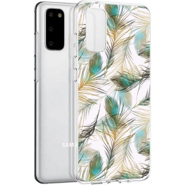 iMoshion Design voor de Samsung Galaxy S20 hoesje - Pauw - Groen / Goud