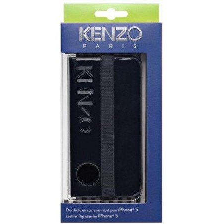 Kenzo - zwart lederen moleskin booktype hoes - iPhone 5 / 5s