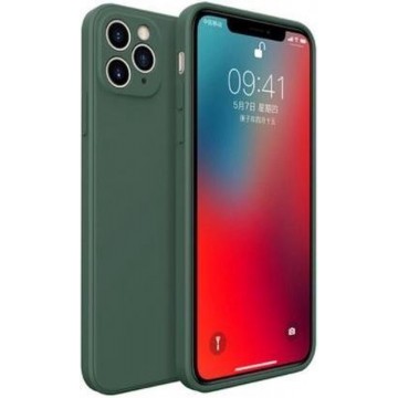 iPhone 11 Pro Max vierkante silicone case - donkergroen