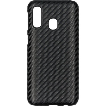 Carbon Hardcase Backcover Samsung Galaxy A40 hoesje - Zwart
