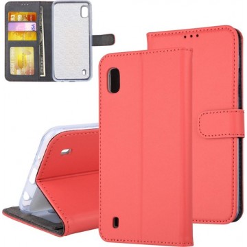 Samsung Galaxy A10 (2019) Pasjeshouder Rood Booktype hoesje - Magneetsluiting (A105F)