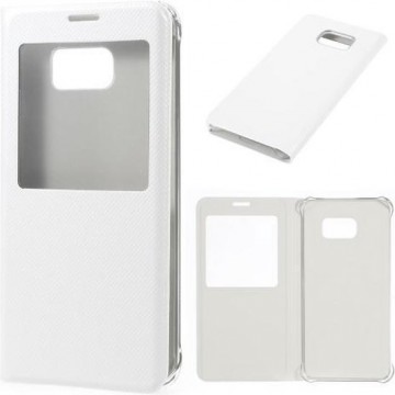 Smart Sview Flip cover case hoesje Samsung Galaxy S6 Edge Plus Wit