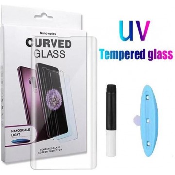 DrPhone Liquid Glass Galaxy S20 PLUS - 3D Curved Edge 9H – UV Full Glue Screenprotector