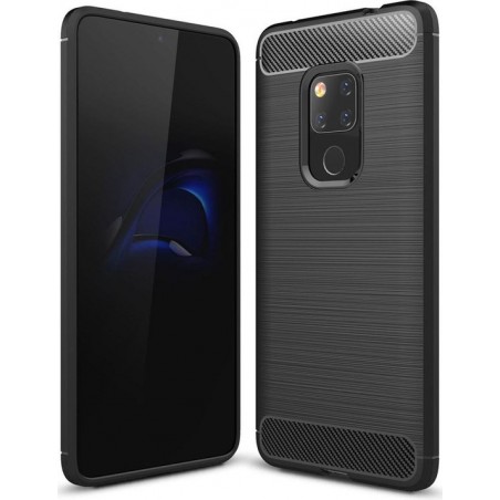 Huawei Mate 20 Geborsteld TPU Hoesje Zwart