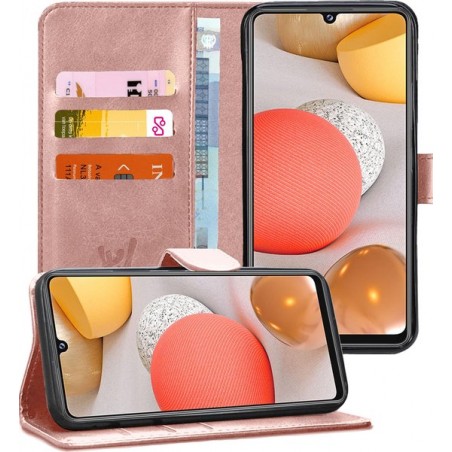 Samsung A42 Hoesje - Samsung Galaxy A42 Hoesje Book Case Leer Wallet - Rosegoud