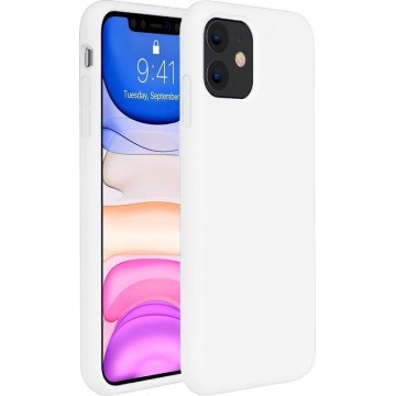 iPhone 11 Hoesje Siliconen Case Hoes Back Cover TPU - Wit