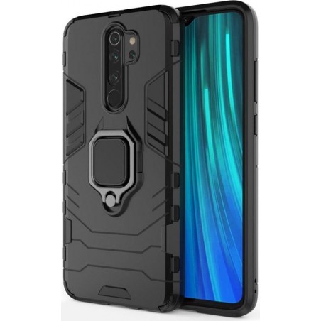 Xiaomi Redmi Note 8 Pro Hybride Hoesje met Kickstand Ring Zwart