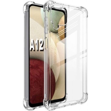 Samsung A12 Hoesje - Samsung Galaxy A12 Hoesje - Samsung A12 Hoesje Transparant Shock Proof Case Cover Hoes