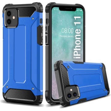 iPhone 11 Hoesje - Heavy Duty Back Cover - Hybride Military Grade Case - BLAUW - Epicmobile