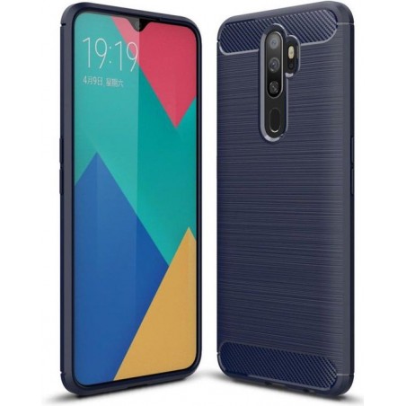 Oppo A5 / A9 (2020) Geborsteld TPU Hoesje Blauw