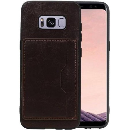 Mocca Staand Back Cover 1 Pasje Hoesje voor Samsung Galaxy S8