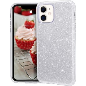 iPhone case Zilver Glitter voor iPhone 11 Pro Max - iphone 11 pro max hoesje - iPhone 11 pro max case - beschermhoes