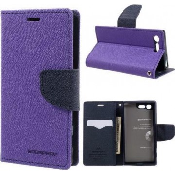 MERCURY Fancy Diary Wallet case hoesje Sony Xperia X Compact - paars