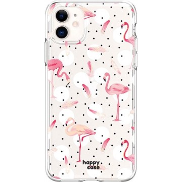 HappyCase Apple iPhone 11 Hoesje Flexibel TPU Flamingo Print