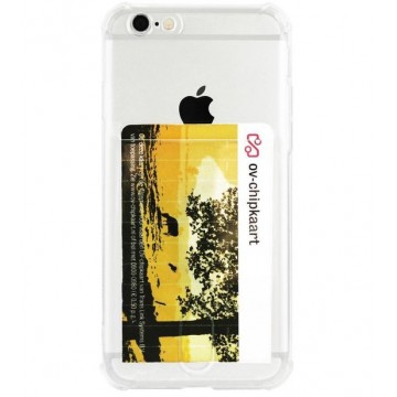 ADEL Siliconen Back Cover Softcase Hoesje voor iPhone 6/ 6S - Pasjeshouder Doorzichtig