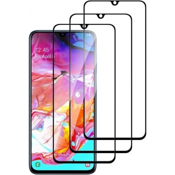 Samsung Galaxy A70 / A70S Screenprotector Glas - Full Curved Tempered Glass Screen Protector - 3x